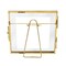 Isaac Jacobs 4x4, Antique Gold, Vintage Style Brass and Glass, Metal, Floating Desk Photo Frame, with Locket Bead Clasp Closure for Pictures Art, More (4x4, Antique Gold)